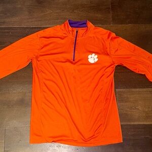 Clemson Tigers Quarter-Zip pullover with white Clemson Paw Print.